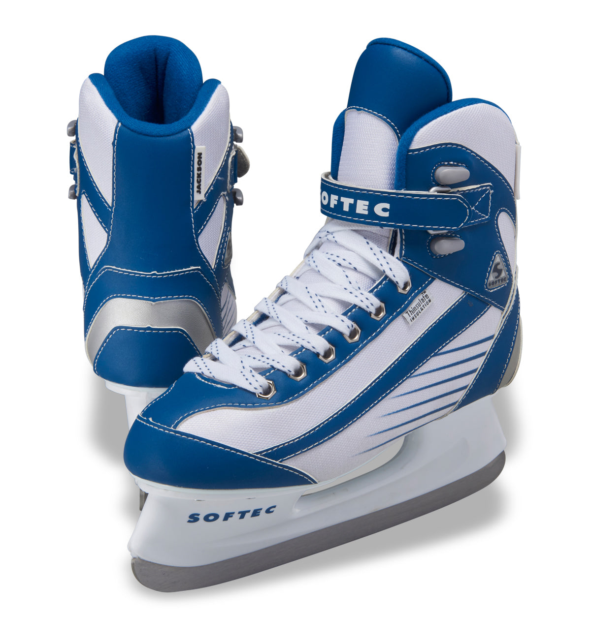 Jackson Softec Sport White w/Blue Figure Skating Skate